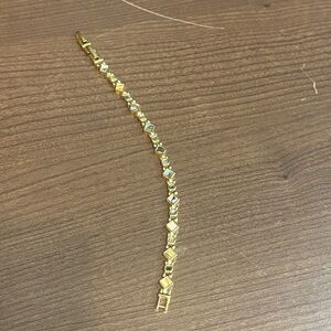 Elegant Gold toned with color stones Women's Bracelet 7.5 inch